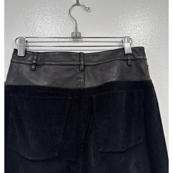 Alice + Olivia Lambskin Leather Corduroy Flare Crop Pants Womens Size 2 READ - Picture 6 of 10